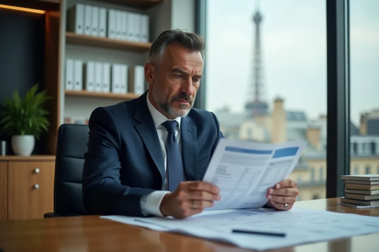 Banquier d'affaires en costume à Paris